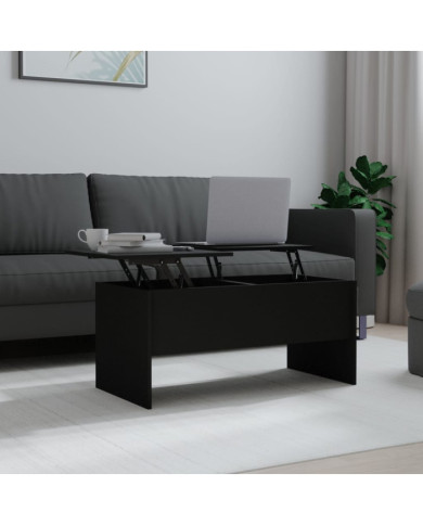 Table basse noir 102x50,5x46,5 cm bois d'ingénierie | Mobilier & Déco