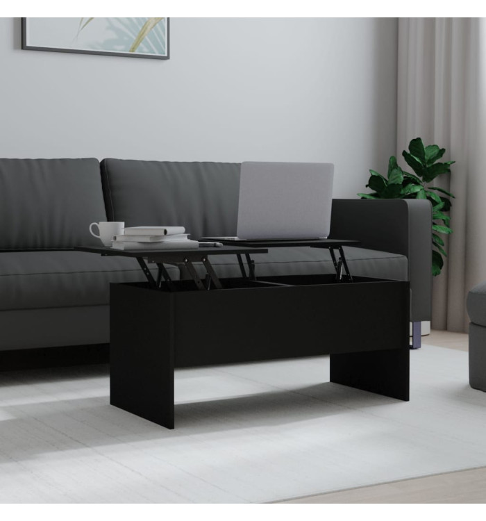 Table basse noir 102x50,5x46,5 cm bois d'ingénierie | Mobilier & Déco