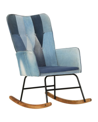Chaise à bascule Denim Bleu Toile patchwork | Mobilier & Déco
