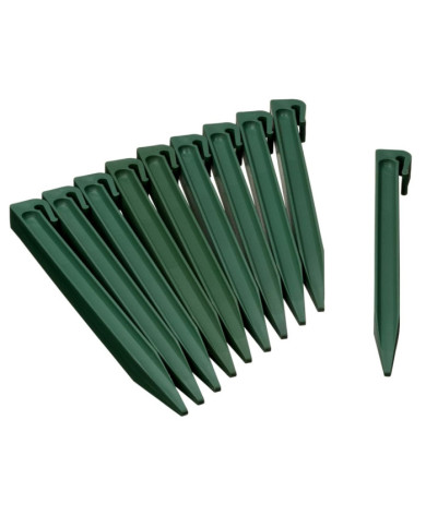 Nature Chevilles d'ancrage de jardin 10 pcs Vert | Mobilier & Déco