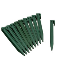 Nature Chevilles d'ancrage de jardin 10 pcs Vert | Mobilier & Déco