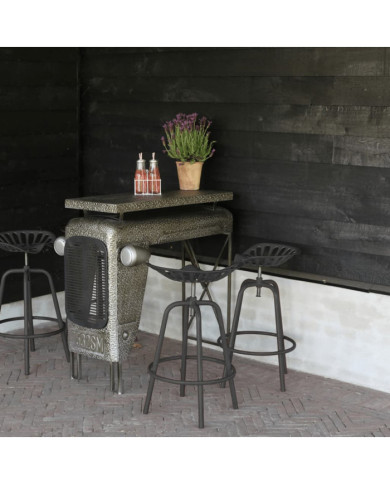 Esschert Design Chaise de tracteur de bar Gris | Mobilier & Déco