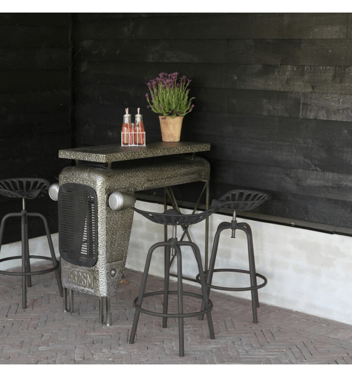 Esschert Design Chaise de tracteur de bar Gris | Mobilier & Déco