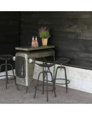 Esschert Design Chaise de tracteur de bar Gris | Mobilier & Déco