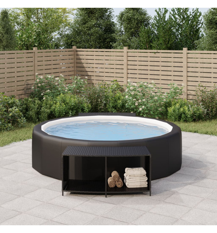 Étagères de rangement 2 pcs noir résine tressée | Mobilier & Déco