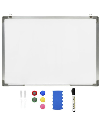 Tableau blanc magnétique effaçable à sec Blanc 70x50 cm Acier | Mobilier & Déco