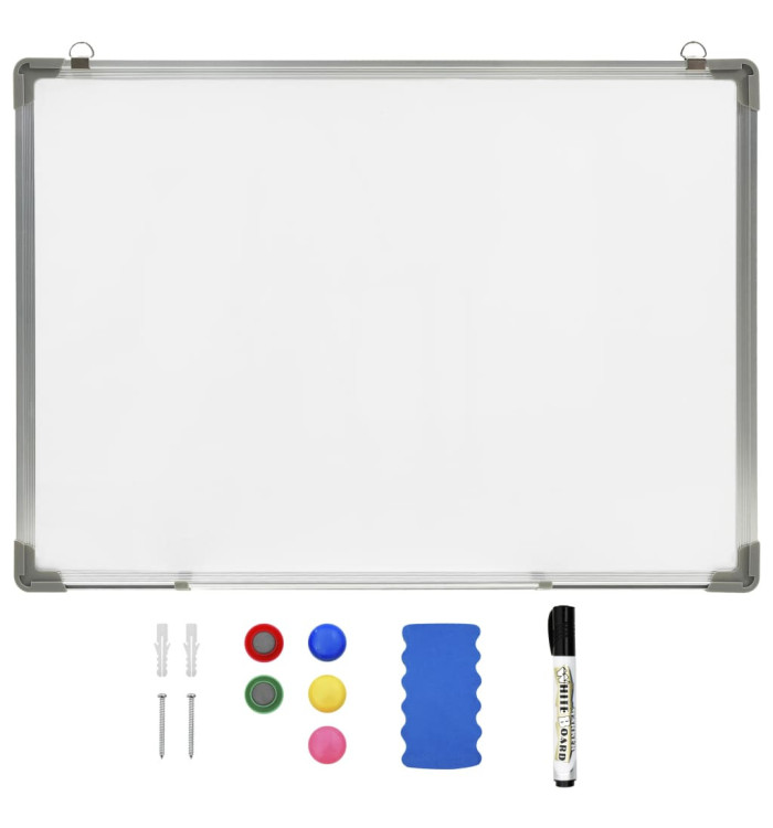 Tableau blanc magnétique effaçable à sec Blanc 70x50 cm Acier | Mobilier & Déco