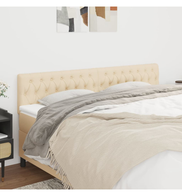 Têtes de lit 2 pcs Crème 100x7x78/88 cm Tissu | Mobilier & Déco