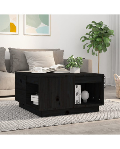 Table basse Noir 60x61x32,5 cm Bois massif de pin | Mobilier & Déco