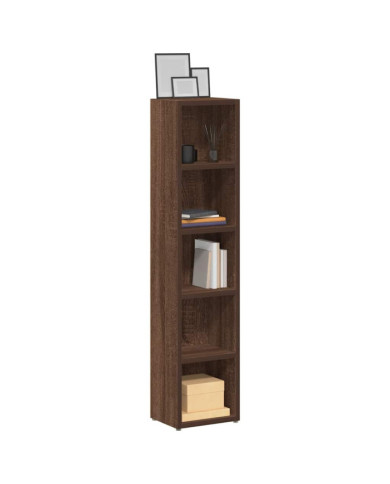 Armoires à CD 2 pcs Chêne marron 21x16x93,5cm Bois d'ingénierie | Mobilier & Déco