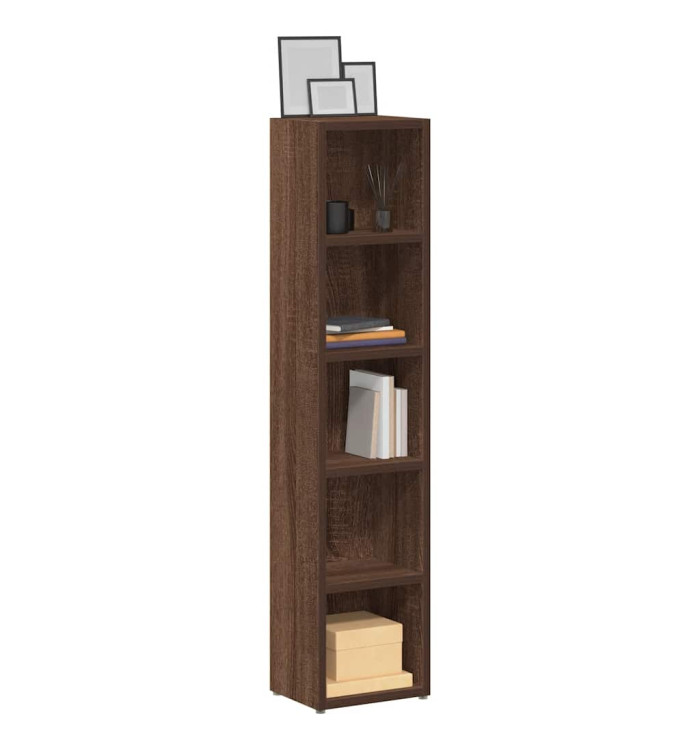 Armoires à CD 2 pcs Chêne marron 21x16x93,5cm Bois d'ingénierie | Mobilier & Déco