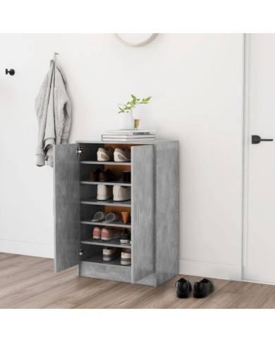 Armoire à chaussures Gris béton 60x35x92 cm Bois d’ingénierie | Mobilier & Déco