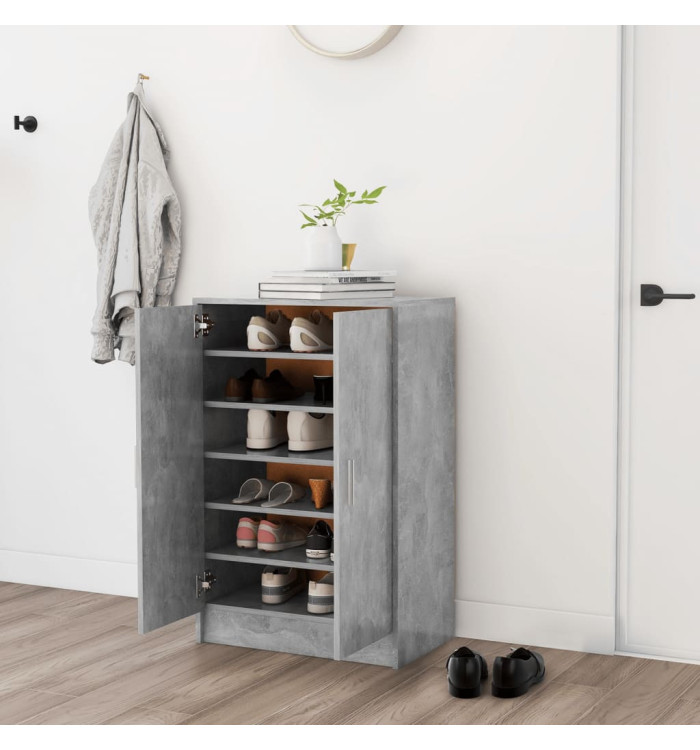 Armoire à chaussures Gris béton 60x35x92 cm Bois d’ingénierie | Mobilier & Déco