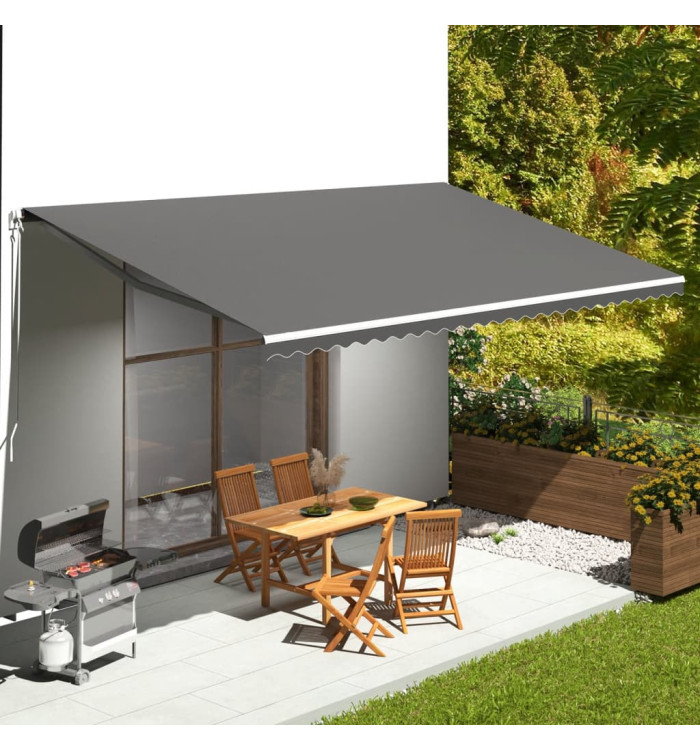 Tissu de remplacement pour auvent Anthracite 6x3,5 m | Mobilier & Déco