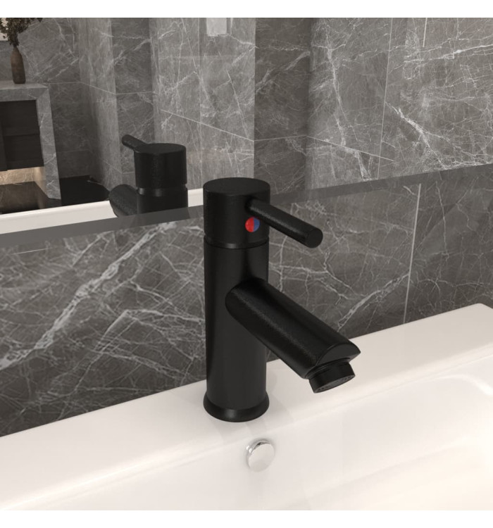 Robinet de lavabo de salle de bain Noir 130x176 mm | Mobilier & Déco