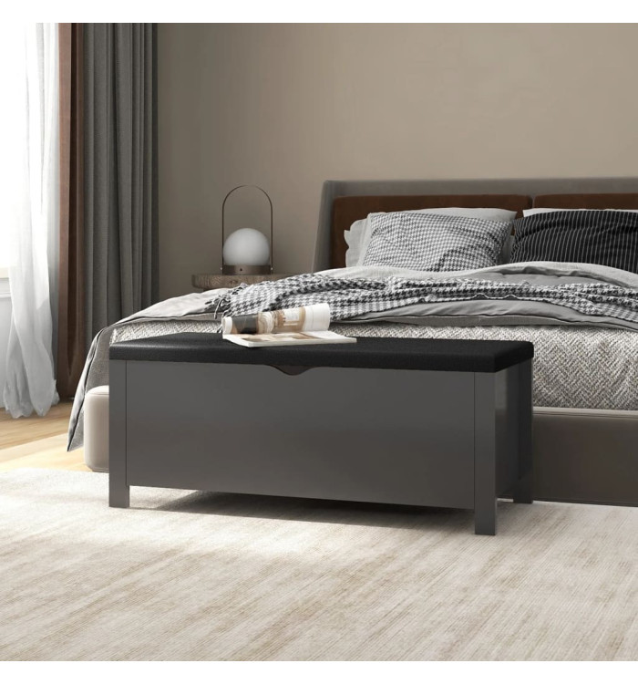 Boîte de rangement et coussin Gris 105x40x45 cm Bois ingénierie | Mobilier & Déco