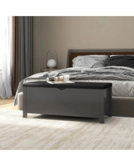 Boîte de rangement et coussin Gris 105x40x45 cm Bois ingénierie | Mobilier & Déco