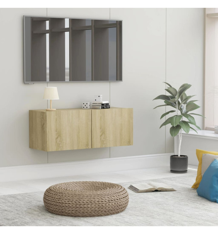 Meuble TV Chêne sonoma 80x30x30 cm Bois d’ingénierie | Mobilier & Déco