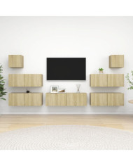 Ensemble de meuble TV 7 pcs Chêne sonoma Bois d'ingénierie | Mobilier & Déco