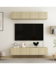 Meubles TV 4 pcs Chêne sonoma 80x30x30 cm Bois d'ingénierie | Mobilier & Déco