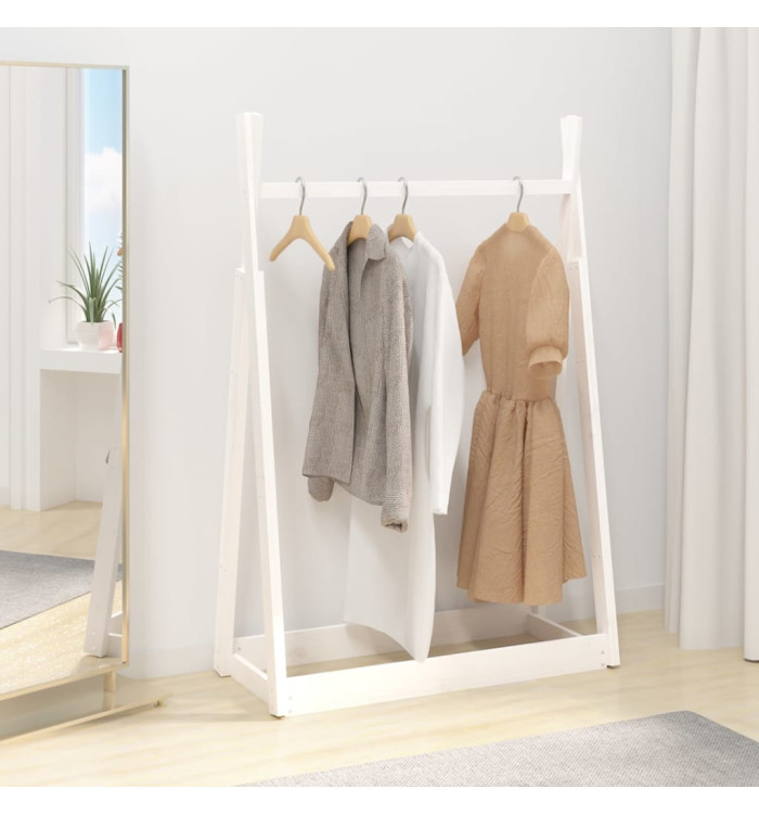 Porte-vêtements Blanc 100x45x150 cm Bois de pin massif | Mobilier & Déco