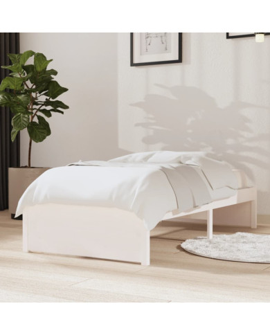 Cadre de lit sans matelas blanc bois massif 75x190 cm | Mobilier & Déco
