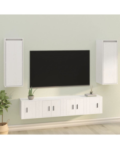 Armoires murales 2 pcs Blanc 30x30x80 cm Bois de pin massif | Mobilier & Déco