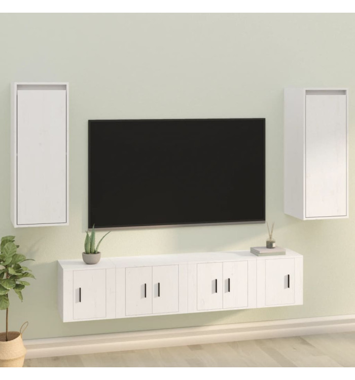 Armoires murales 2 pcs Blanc 30x30x80 cm Bois de pin massif | Mobilier & Déco