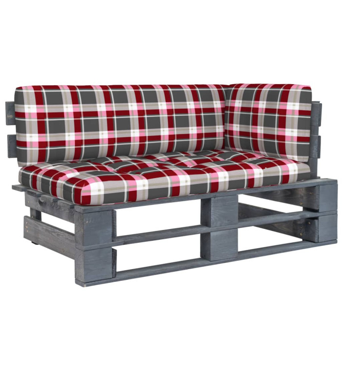 Canapé d'angle palette de jardin Gris Bois de pin imprégné | Mobilier & Déco