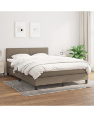 Sommier à lattes de lit avec matelas Taupe 140x200 cm Tissu | Mobilier & Déco