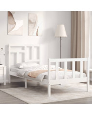 Cadre de lit sans matelas blanc bois de pin massif | Mobilier & Déco