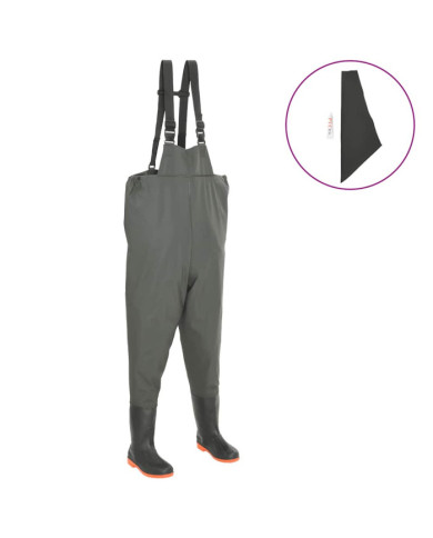 Pantalon échassier avec bottes Vert Pointure 44 | Mobilier & Déco
