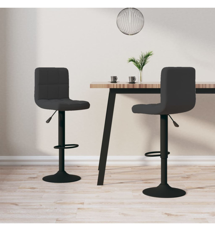 Tabourets de bar lot de 2 noir velours | Mobilier & Déco