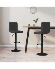 Tabourets de bar lot de 2 noir velours | Mobilier & Déco