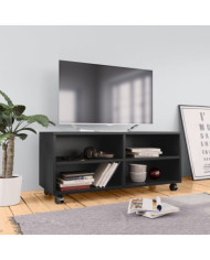 Meuble TV avec roulettes Noir 90x35x35 cm Bois d'ingénierie | Mobilier & Déco