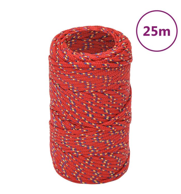 Corde de bateau Rouge 2 mm 25 m Polypropylène | Mobilier & Déco