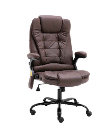 Chaise de bureau de massage marron foncé similicuir daim | Mobilier & Déco
