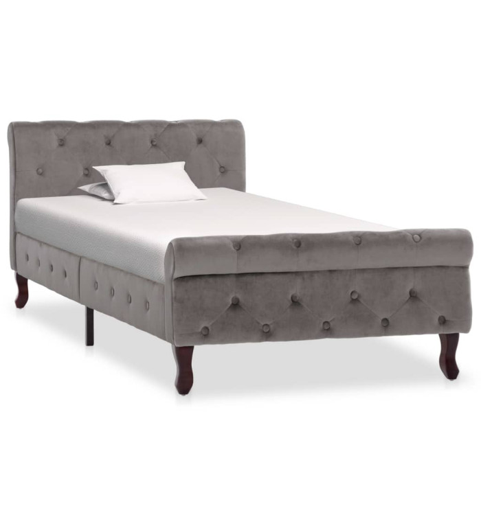 Cadre de lit sans matelas Gris Velours 90x200 cm | Mobilier & Déco
