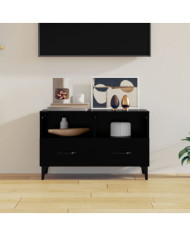 Meuble TV Noir 80x36x50 cm Bois d'ingénierie | Mobilier & Déco