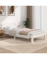 Cadre de lit sans matelas blanc bois de pin massif 100x200 cm | Mobilier & Déco