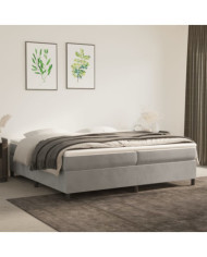 Cadre de lit sans matelas gris clair 200x200 cm velours | Mobilier & Déco