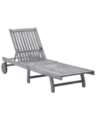 Chaise longue Bois d'acacia solide | Mobilier & Déco