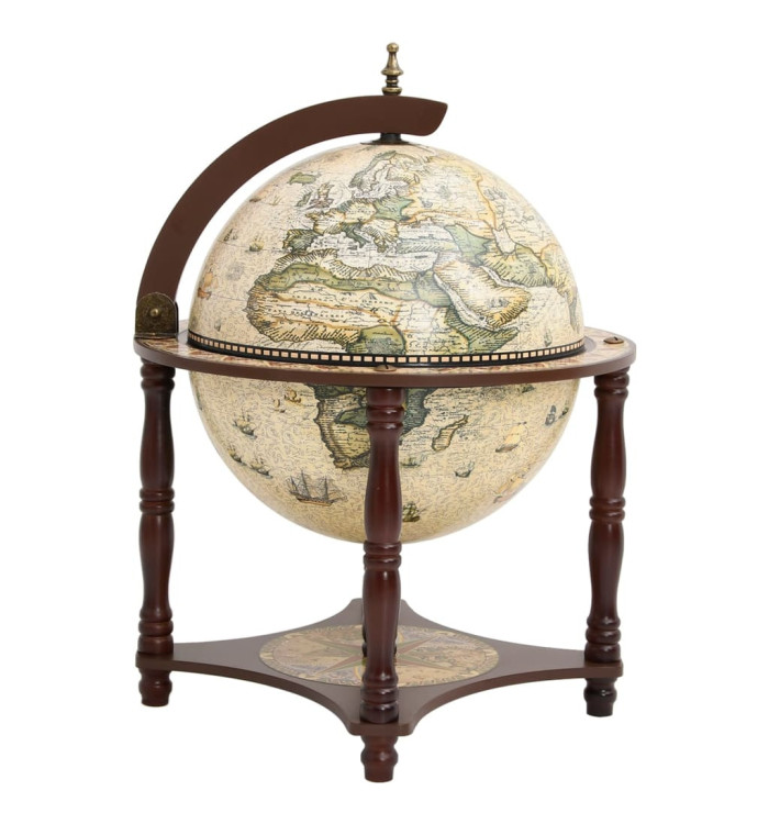 Support à vin bar forme globe Marron Bois d'eucalyptus massif | Mobilier & Déco