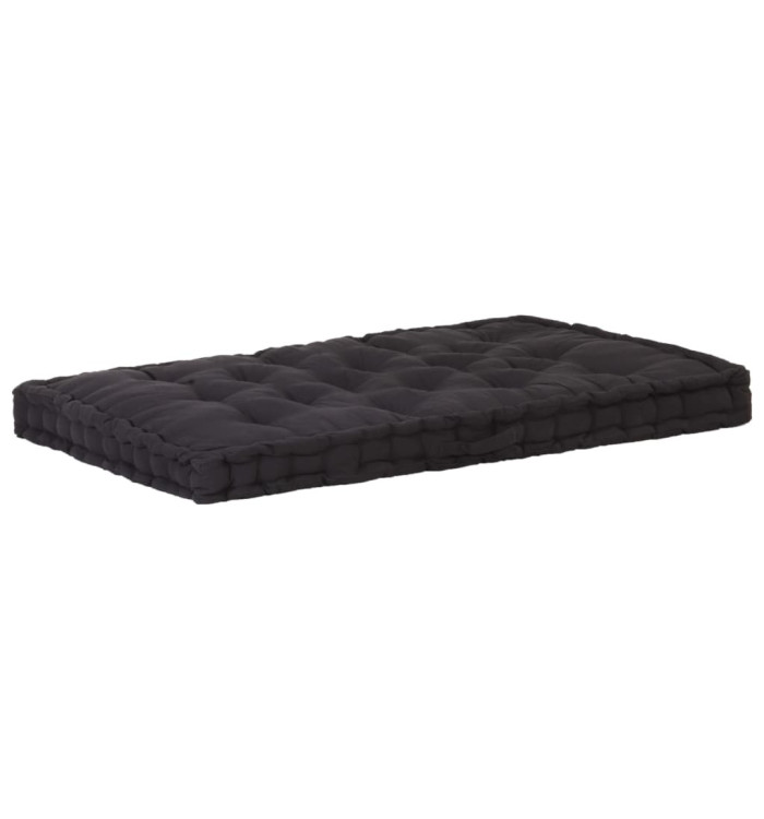 Coussin de plancher de palette Coton 120x80x10 cm Noir | Mobilier & Déco