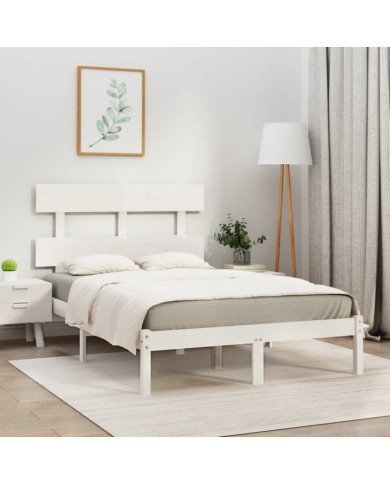 Cadre de lit sans matelas blanc 120x200 cm bois massif | Mobilier & Déco