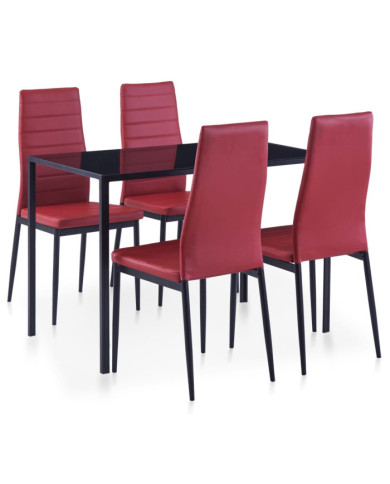 Mobilier de salle à manger 5 pcs Rouge bordeaux | Mobilier & Déco