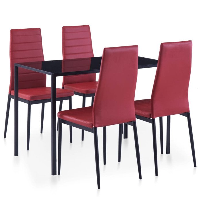 Mobilier de salle à manger 5 pcs Rouge bordeaux | Mobilier & Déco