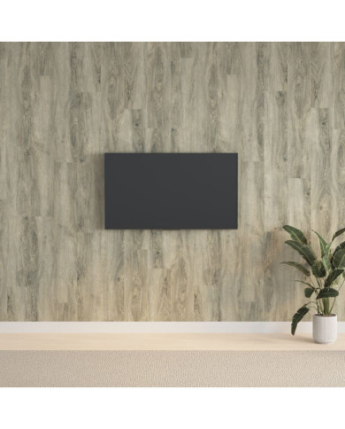 Panneaux muraux Aspect bois Gris PVC 2,06 m² | Mobilier & Déco