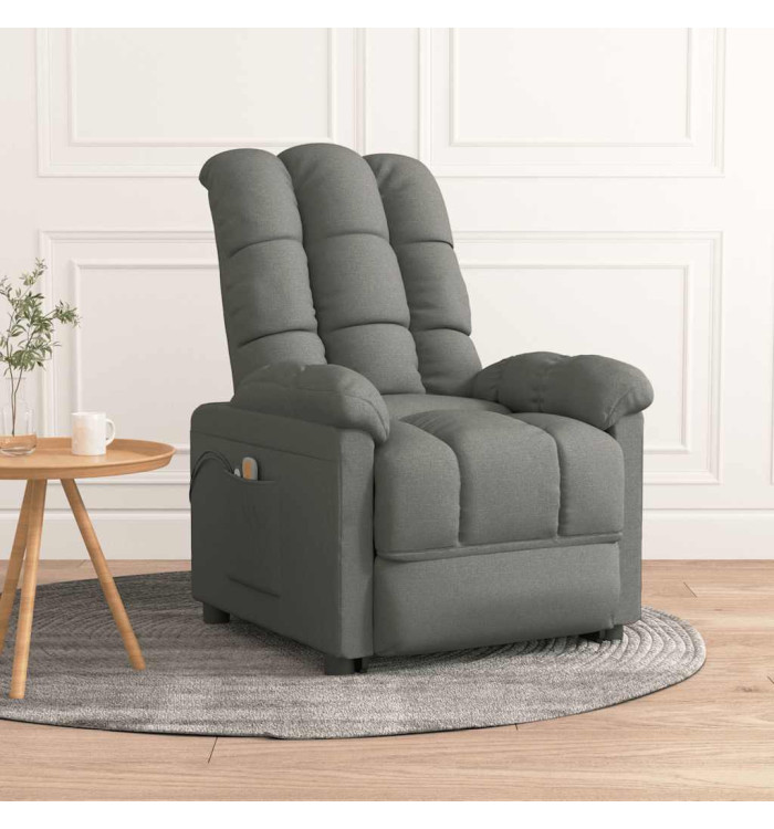 Fauteuil électrique de massage Gris foncé Tissu | Mobilier & Déco