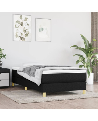 Cadre de lit sans matelas noir 80x200 cm tissu | Mobilier & Déco